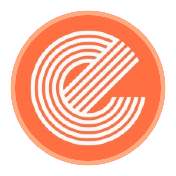 Escape Collective logo with a white circular design on an orange background
