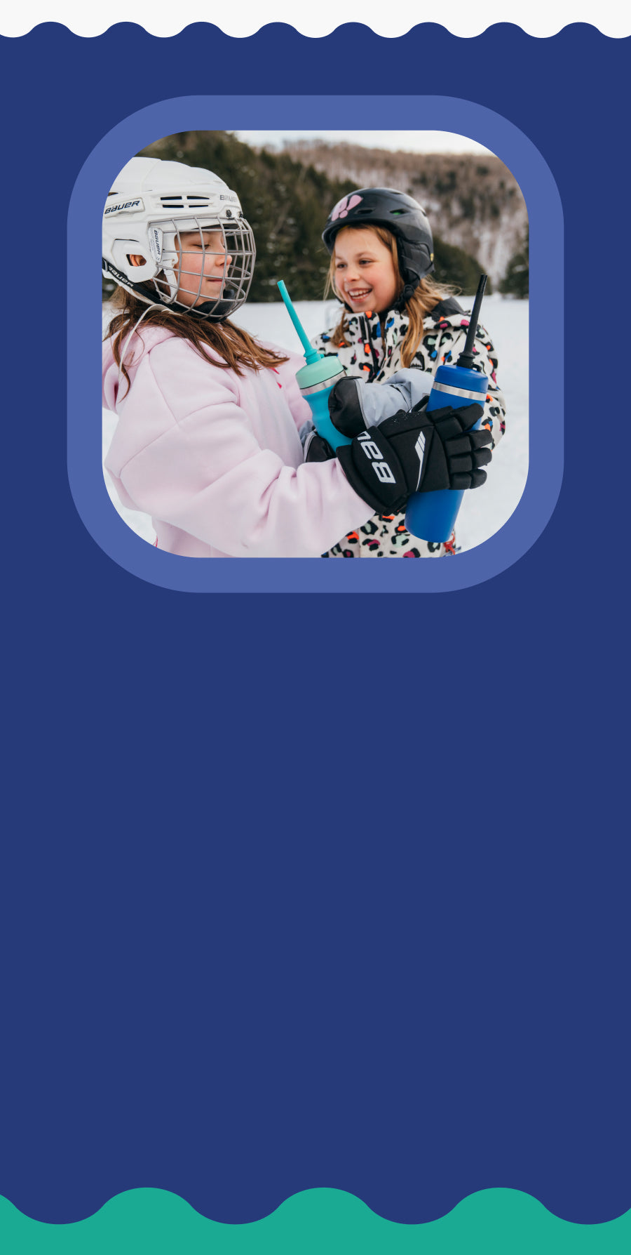 Kids Drinking Bivo Hockey Longshot Bottles