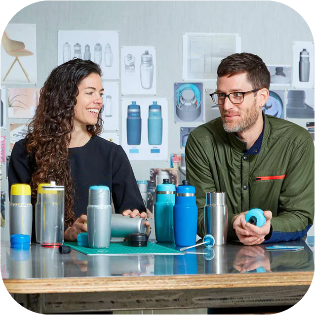 Creators of the stainless steel cycling, hockey and lacrosse Bivo water bottles; Robby Ringer and Carina Hamel